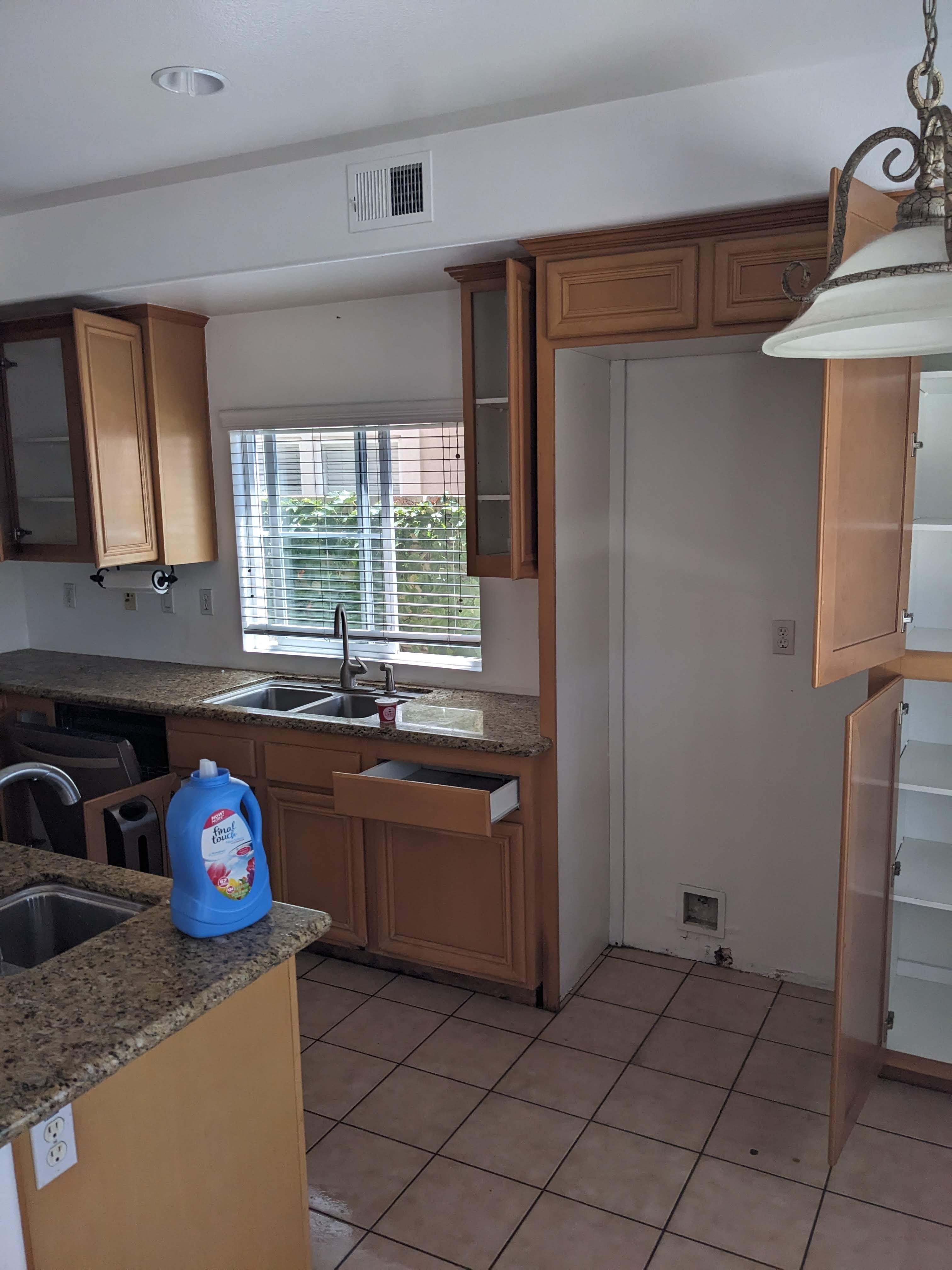 Cabinet water damage